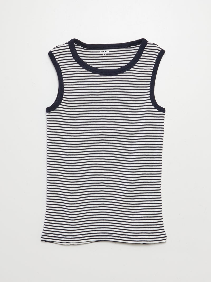 Pack of 3 vest tops BLUE - Kiabi