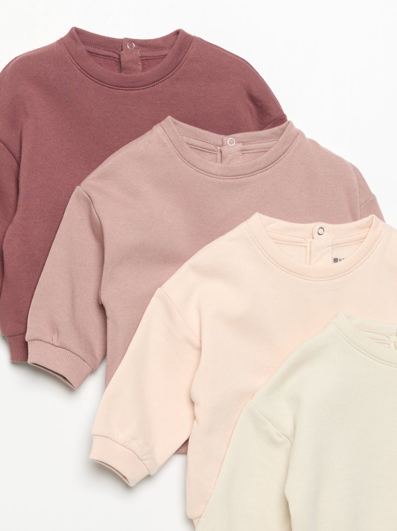 Pack of 4 Oversized Sweatshirts Pink - Kiabi