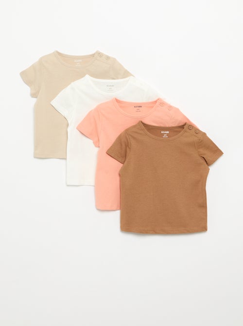 Pack of 4 Plain T-shirts - Kiabi