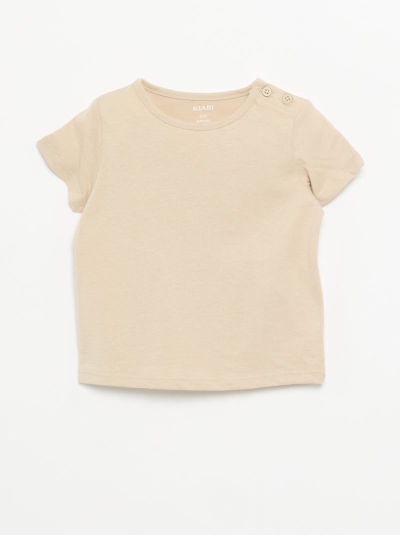 Pack of 4 Plain T-shirts Orange - Kiabi
