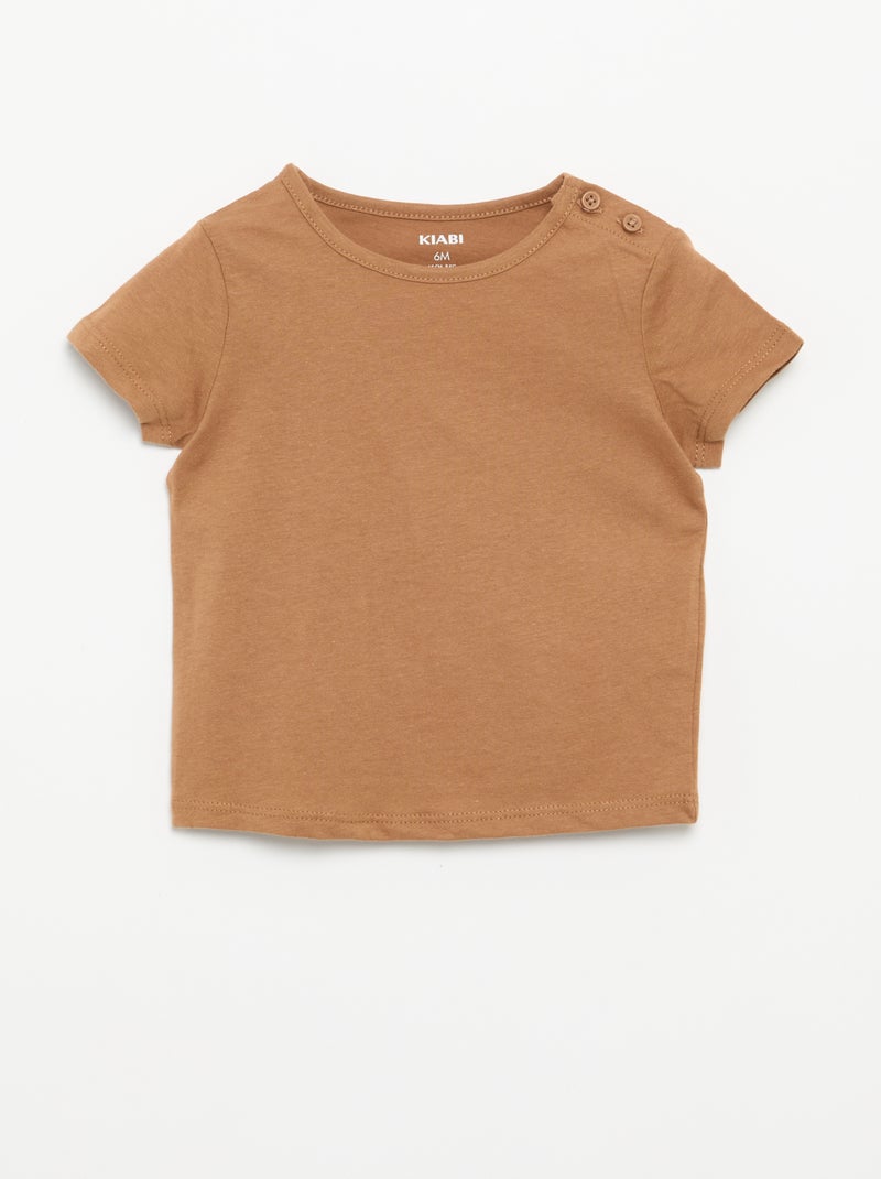 Pack of 4 Plain T-shirts Orange - Kiabi