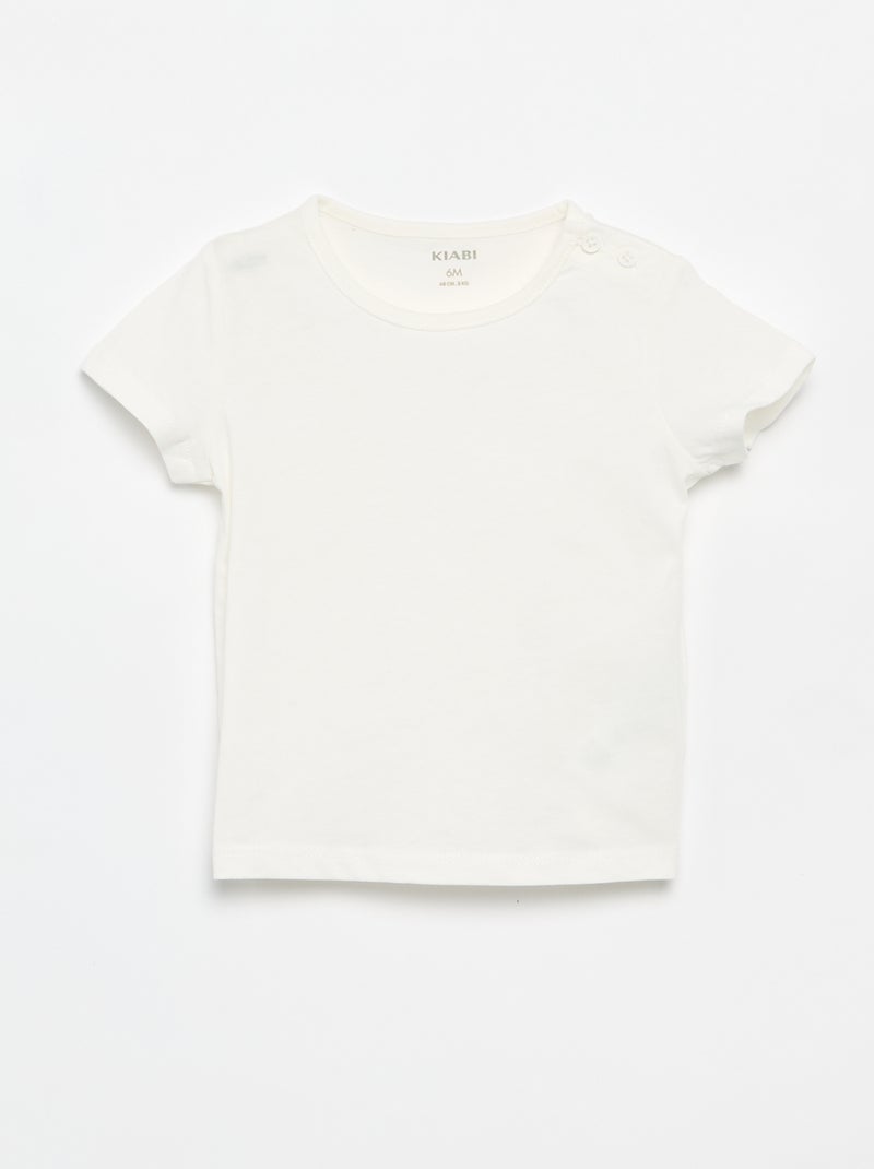Pack of 4 Plain T-shirts White - Kiabi