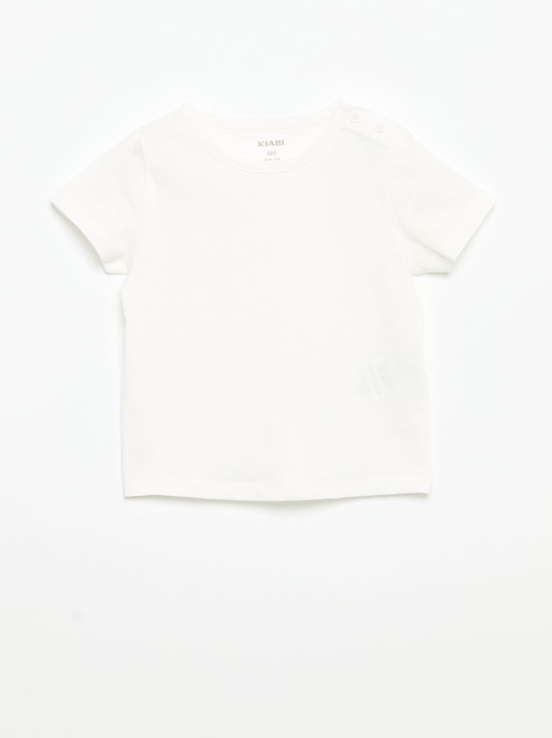 Pack of 4 Plain T-shirts White - Kiabi