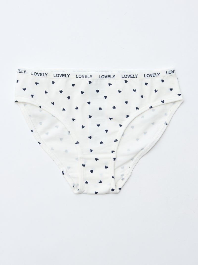 Pack of 4 Printed Briefs White - Kiabi