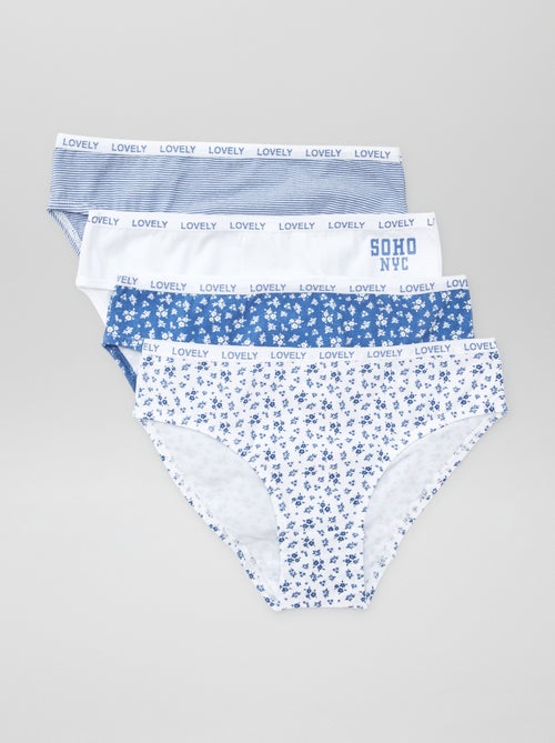 Pack of 4 Printed Panties - Kiabi