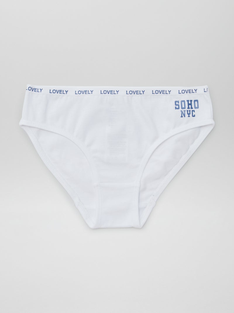 Pack of 4 Printed Panties WHITE - Kiabi