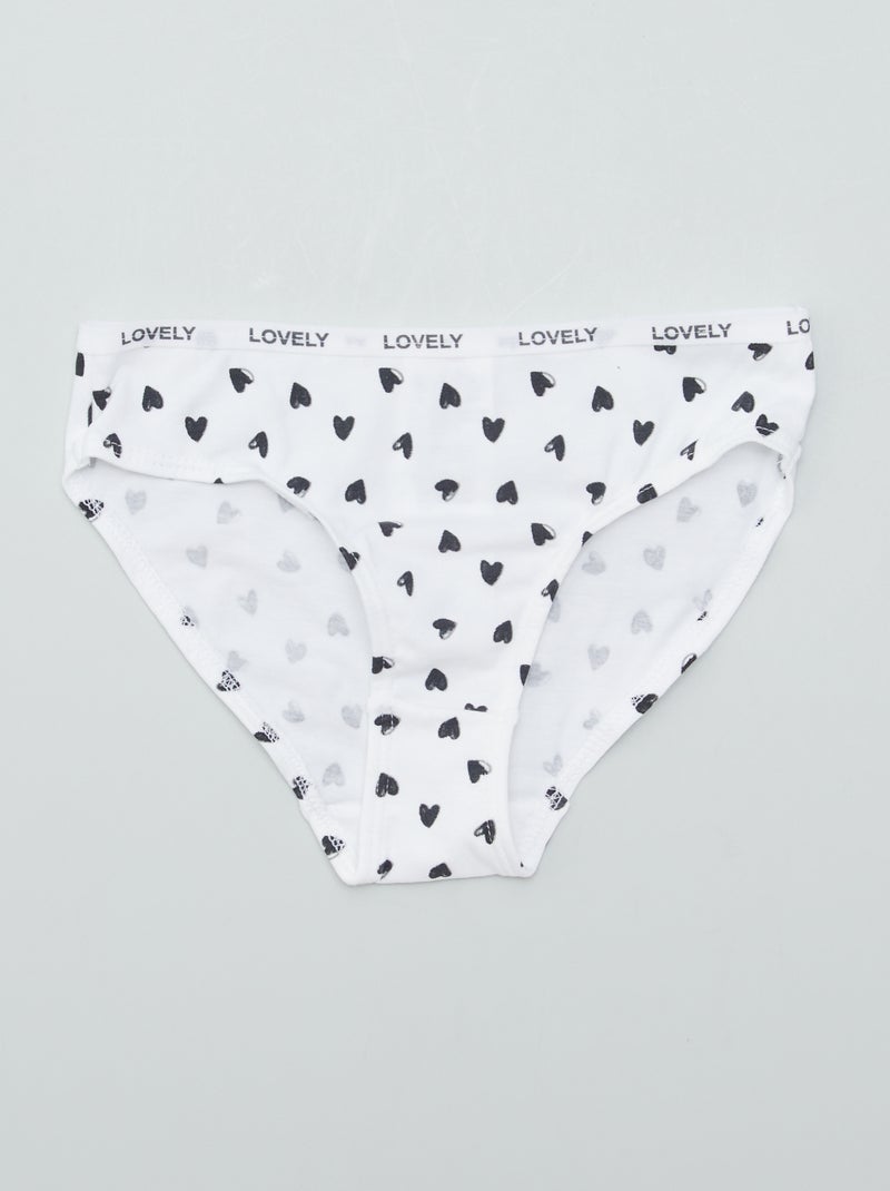 Pack of 4 Printed Panties WHITE - Kiabi