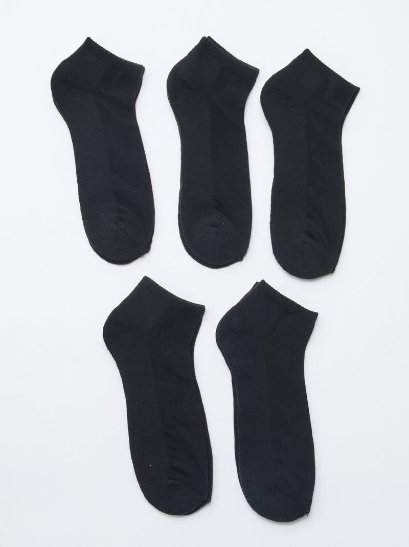 Pack of 5 invisible socks BLACK - Kiabi