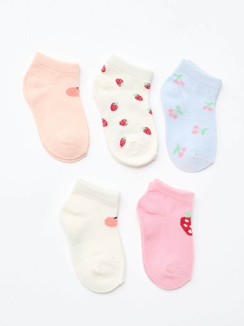Pack of 5 Invisible Socks Orange - Kiabi