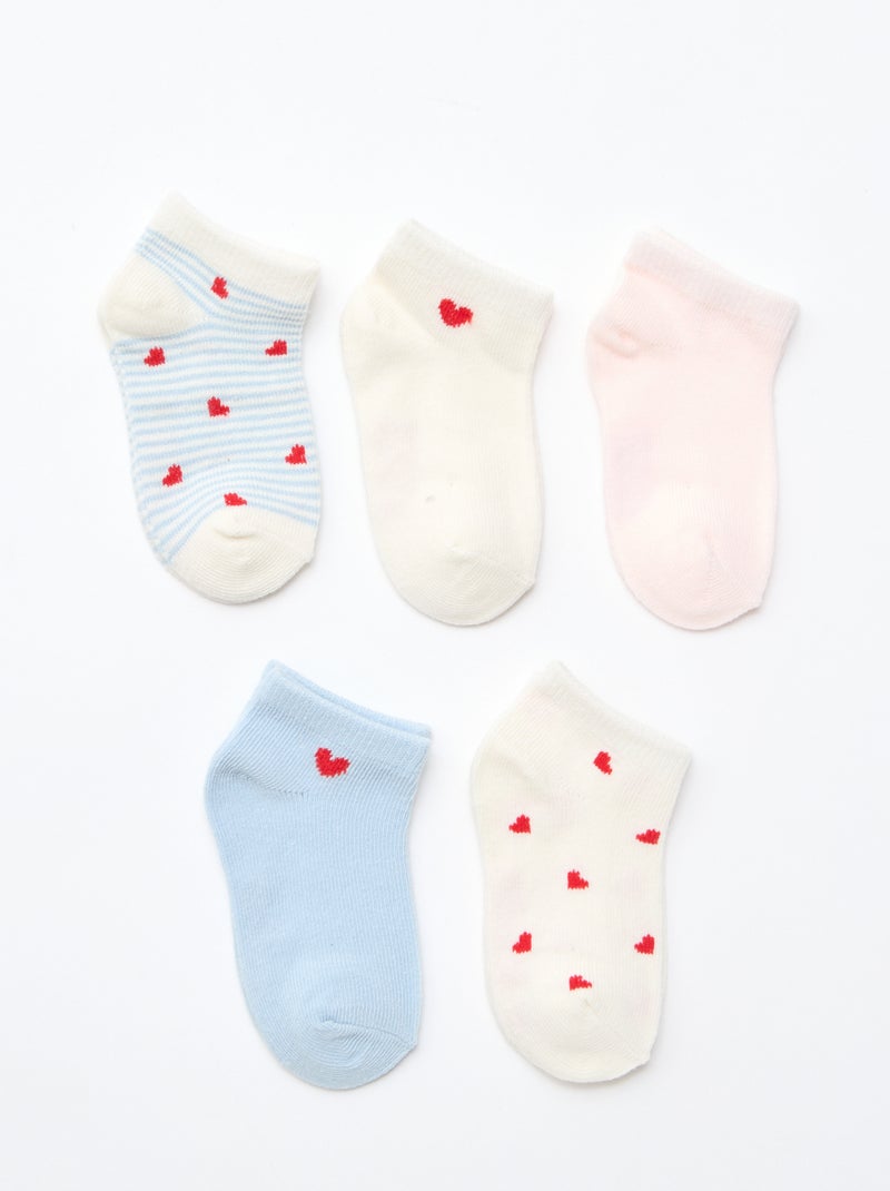 Pack of 5 pairs of invisible socks Blue - Kiabi