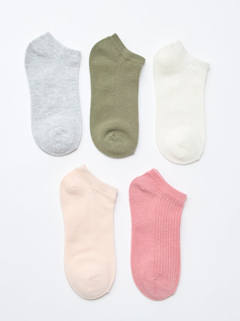 Pack of 5 pairs of invisible socks Purple - Kiabi