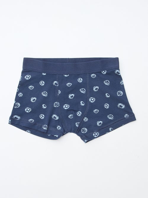 Pack of 5 pairs of plain and printed boxer shorts - Kiabi