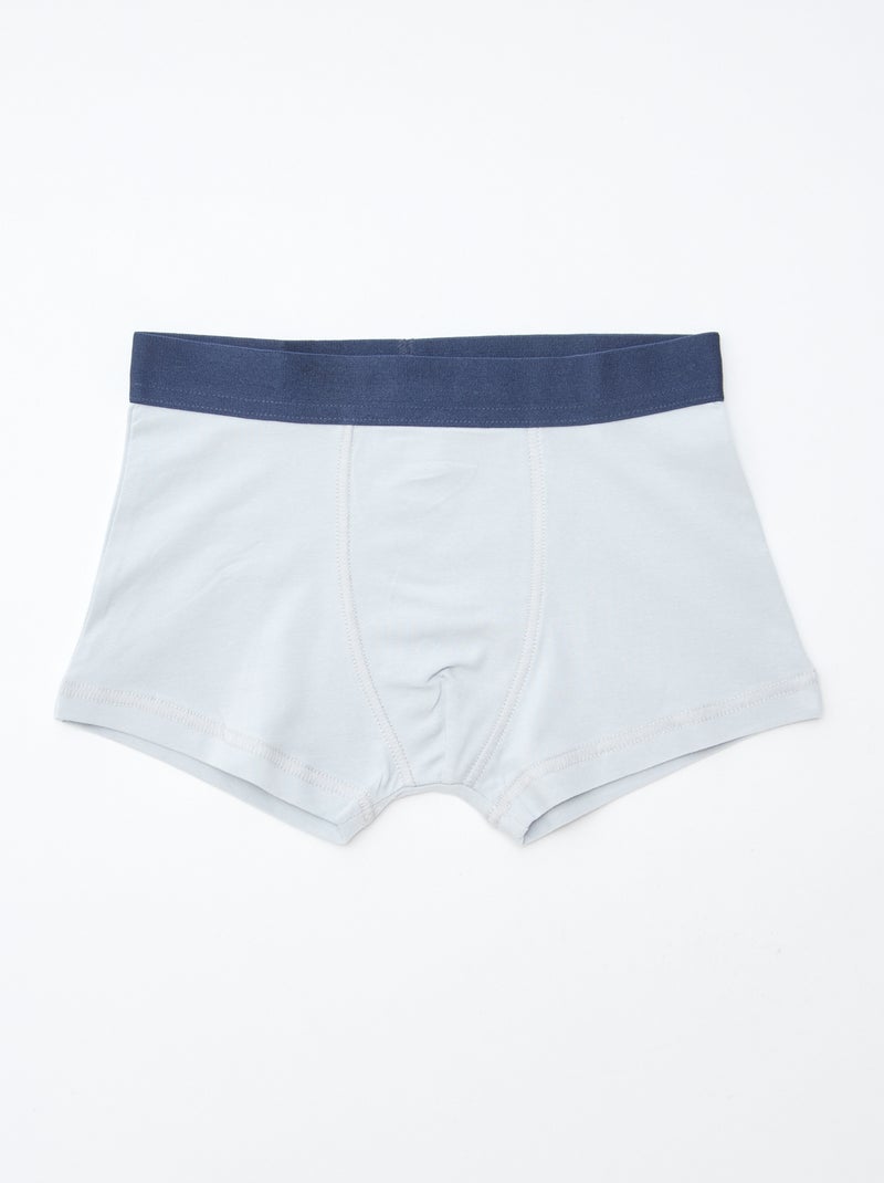 Pack of 5 pairs of plain and printed boxer shorts Blue - Kiabi