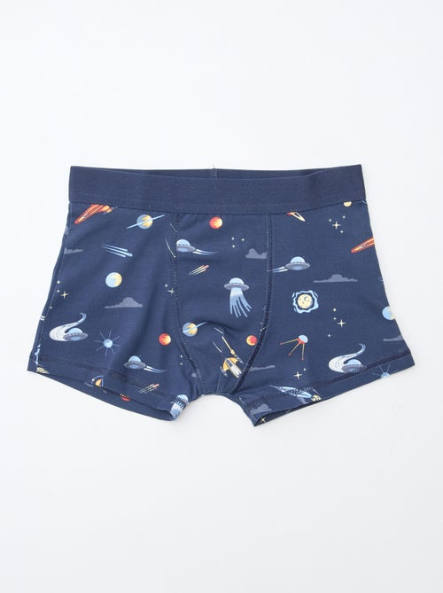 Pack of 5 pairs of plain and printed boxer shorts - Kiabi