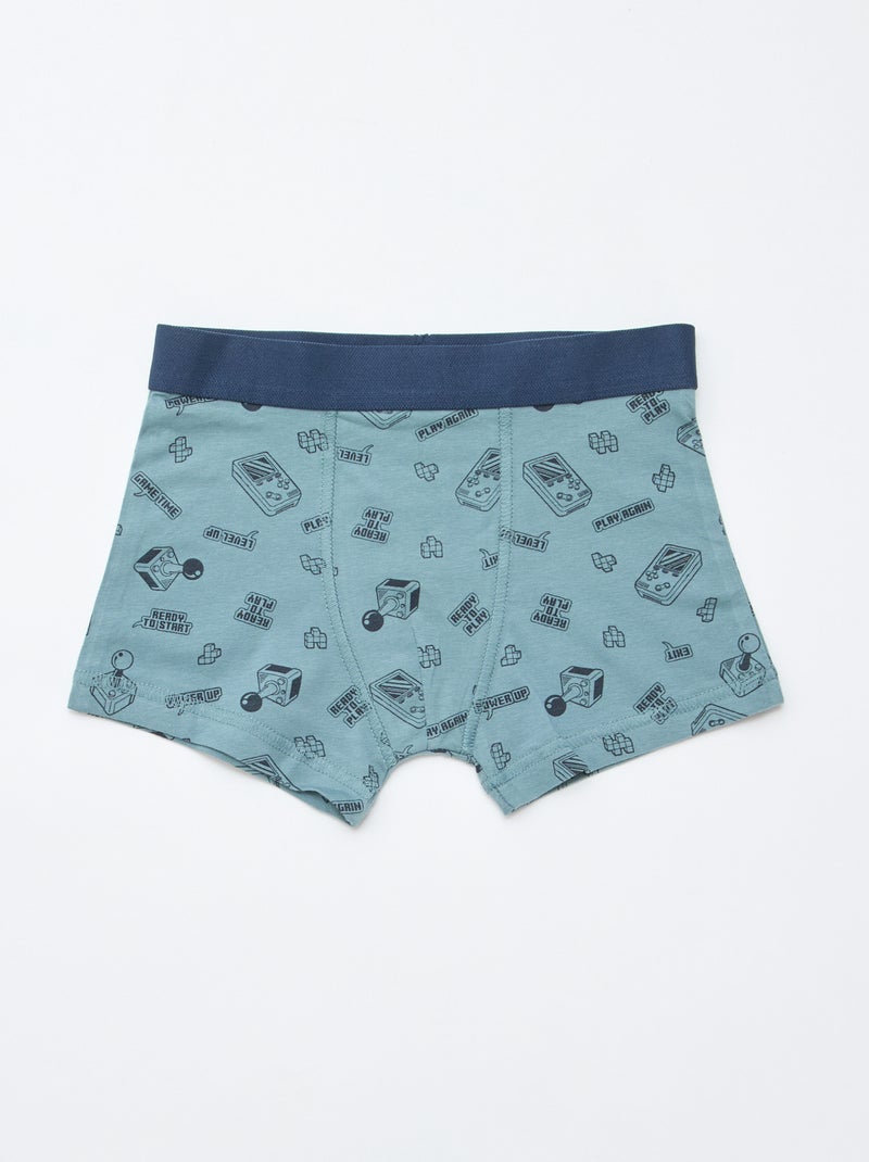 Pack of 5 pairs of plain and printed boxer shorts Grey - Kiabi
