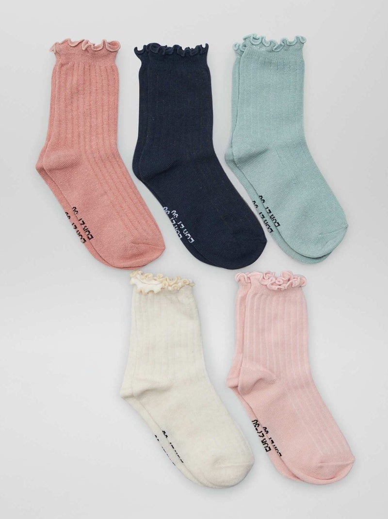 Pack of 5 pairs of socks PINK - Kiabi