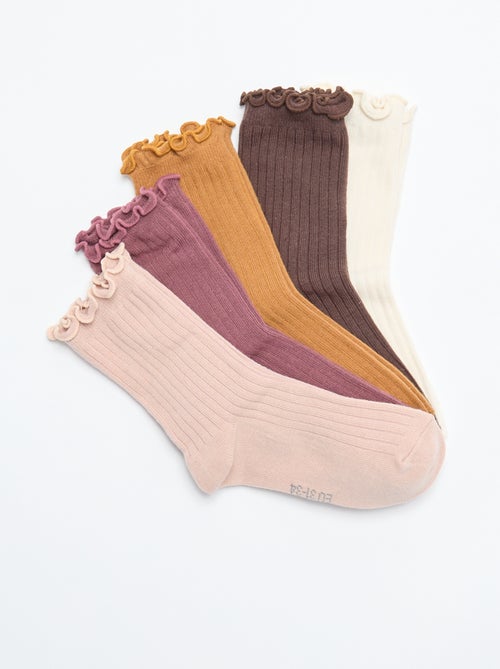Pack of 5 pairs of socks with ruffled trim - Kiabi