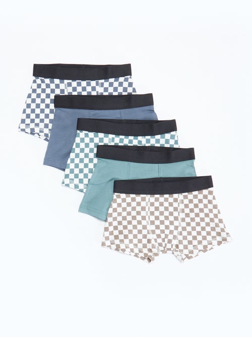 Pack of 5 plain or printed boxers - Kiabi