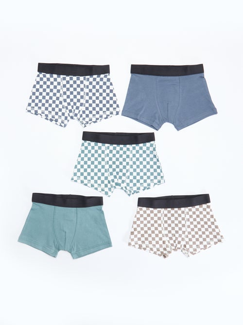 Pack of 5 plain or printed boxers - Kiabi