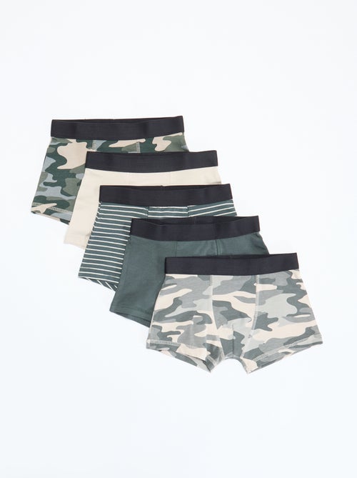 Pack of 5 plain or printed boxers - Kiabi