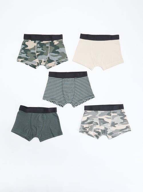Pack of 5 plain or printed boxers - Kiabi