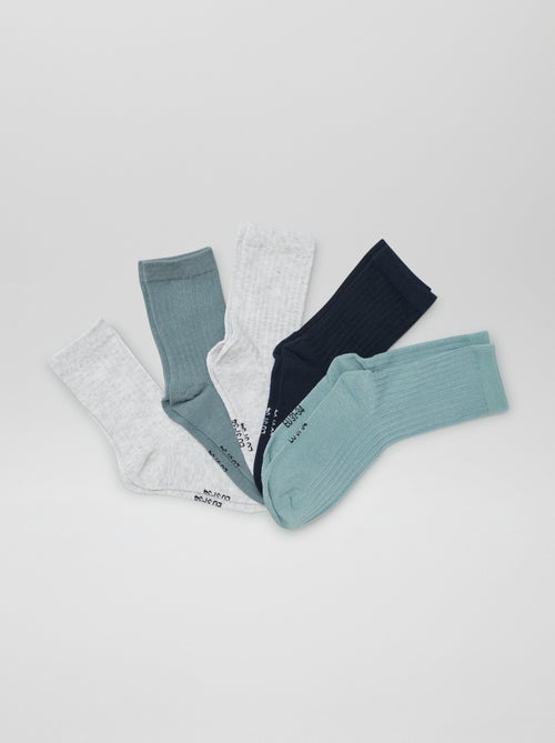 Pack of 5 plain socks - Kiabi