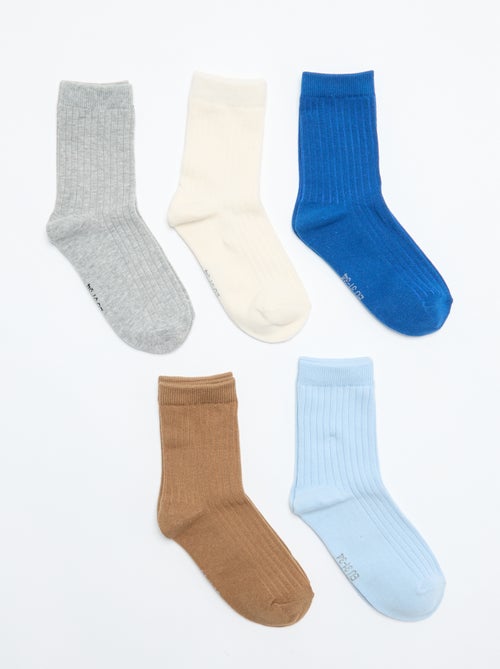 Pack of 5 plain socks - Kiabi