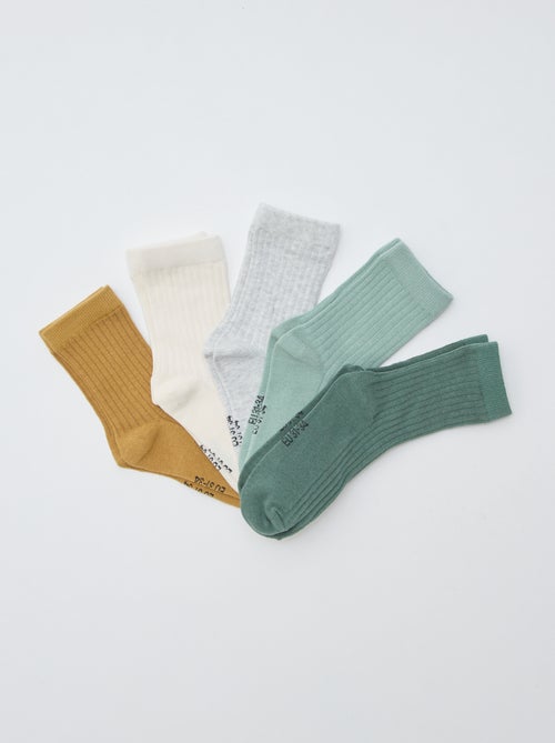 Pack of 5 plain socks - Kiabi