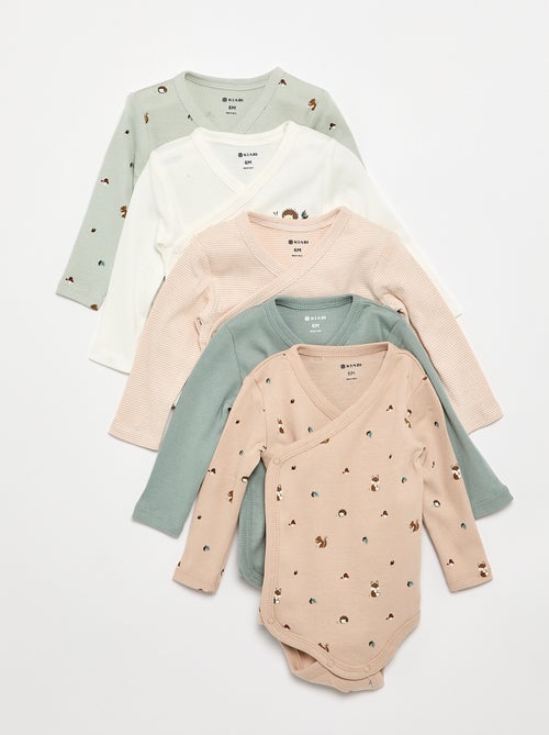 Pack of 5 printed cotton bodysuits - Kiabi