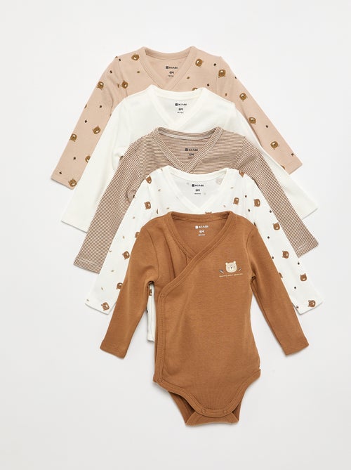 Pack of 5 printed cotton bodysuits - Kiabi