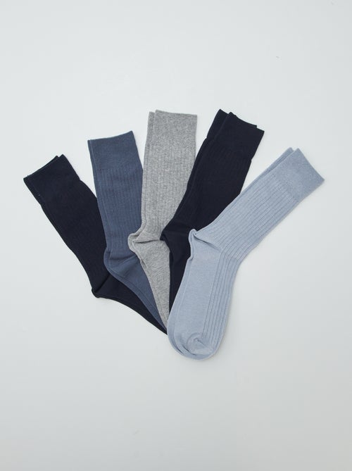 Pack of 5 Ribbed Socks - Kiabi