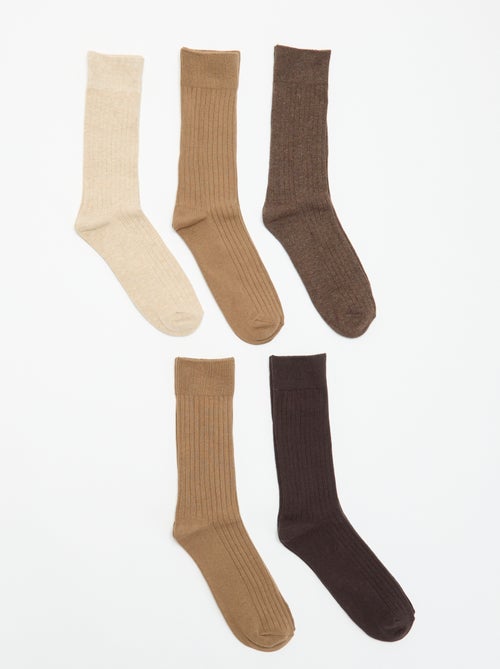 Pack of 5 ribbed socks - Kiabi