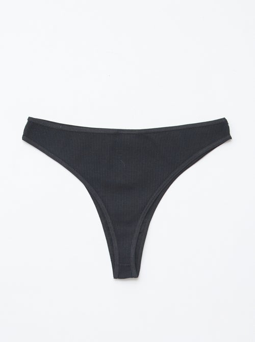 Pack of 5 Ribbed Thongs - Kiabi