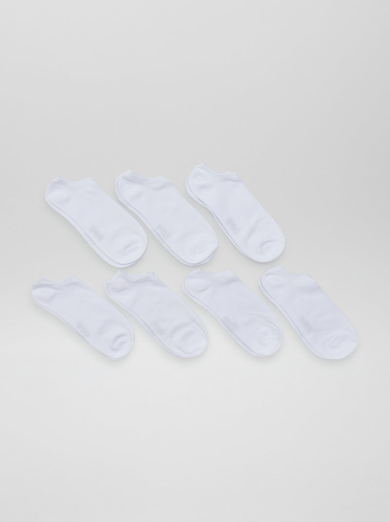 Pack of 7 Invisible Socks WHITE - Kiabi
