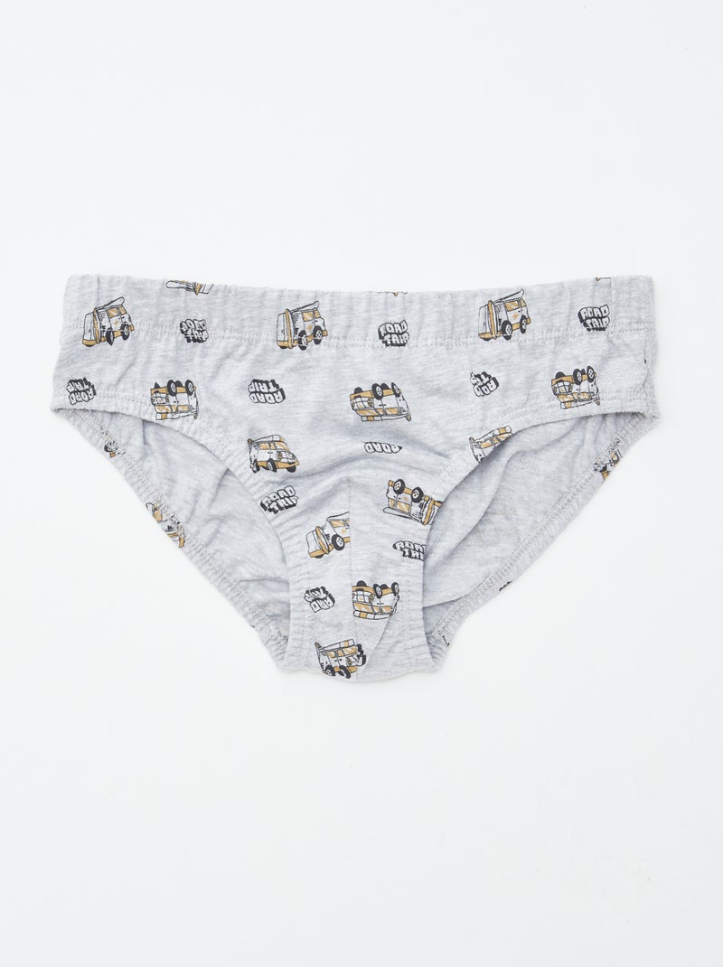 Pack of 7 pairs of printed briefs WHITE - Kiabi