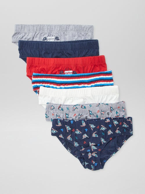 Pack of 7 Printed Briefs - Kiabi