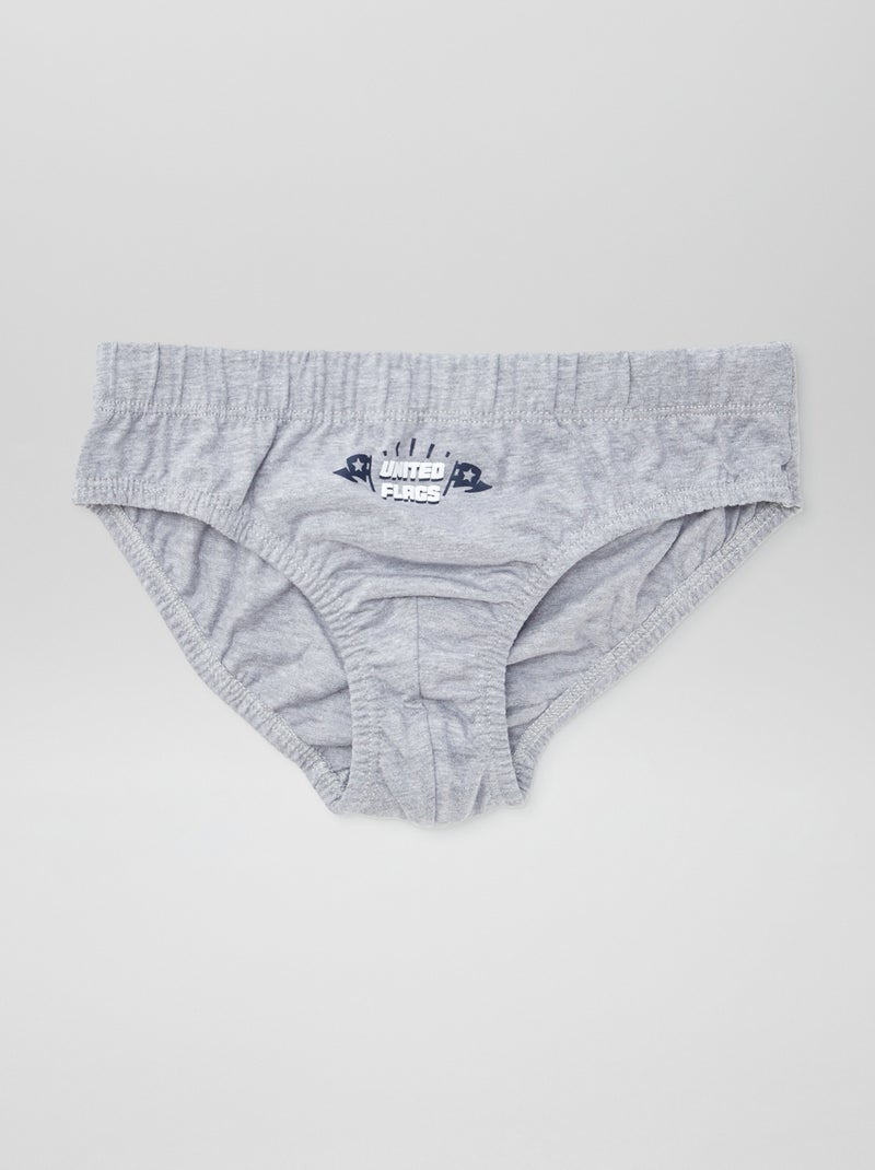 Pack of 7 Printed Briefs BLUE - Kiabi