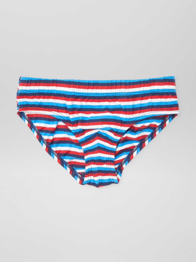 Pack of 7 Printed Briefs BLUE - Kiabi