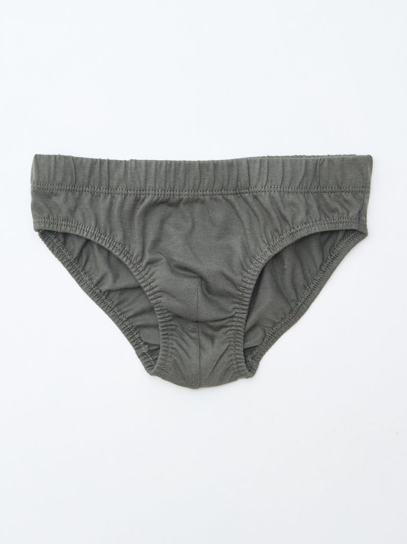 Pack of 7 Printed Briefs Grey - Kiabi