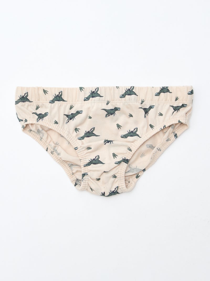 Pack of 7 Printed Briefs White - Kiabi
