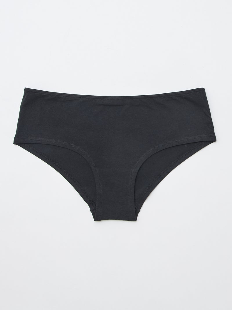 Pack of 7 Shorty Briefs Black - Kiabi