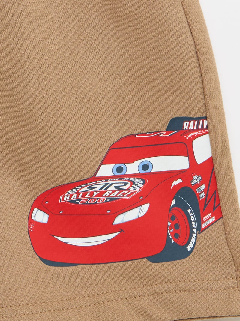 Pack of 'Cars' Fleece Bermuda Shorts Brown - Kiabi