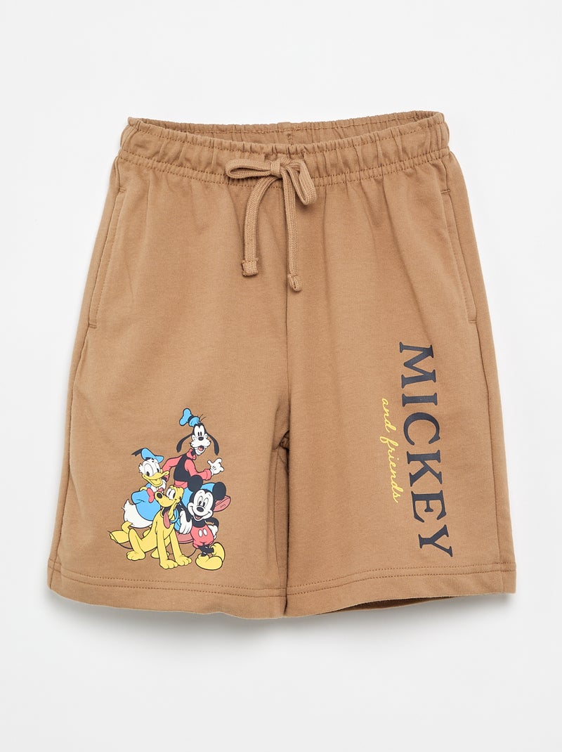 Pack of 'Cars' Fleece Bermuda Shorts Brown - Kiabi