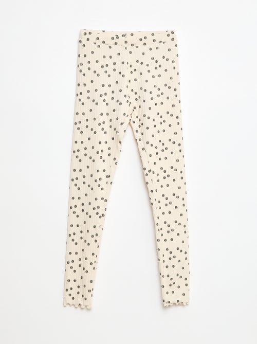 Pack of ribbed leggings - 1 printed, 1 plain - 2-piece set - Kiabi Pack of ribbed leggings - 1 printed, 1 plain - 2-piece set - Kiabi
