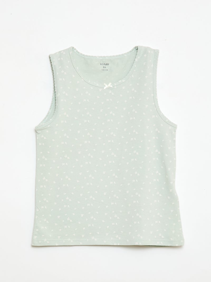 Pack of Wide-Strap Tank Tops Green - Kiabi
