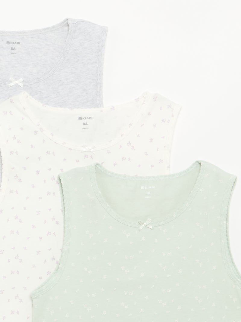 Pack of Wide-Strap Tank Tops Green - Kiabi