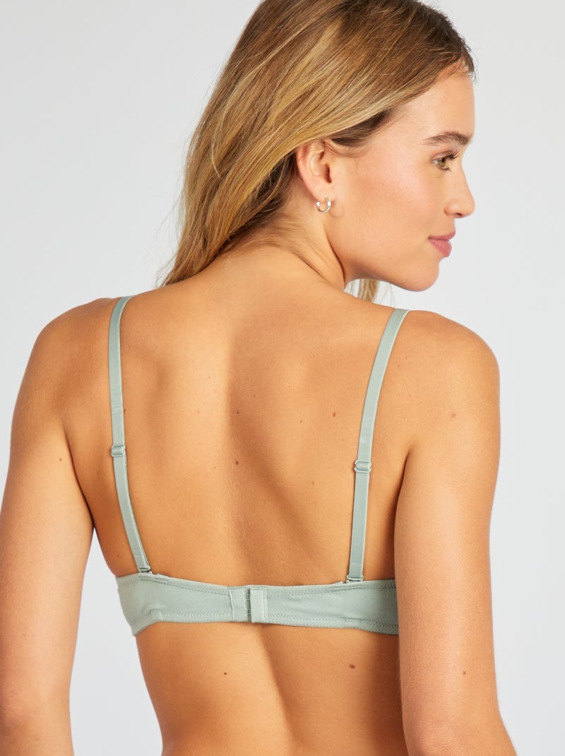 Padded Cotton Bra GREEN - Kiabi