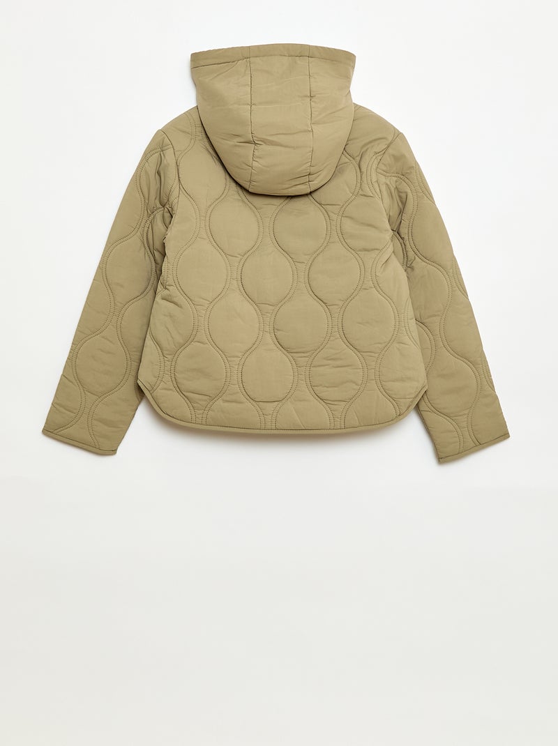 Padded Hooded Jacket Green - Kiabi