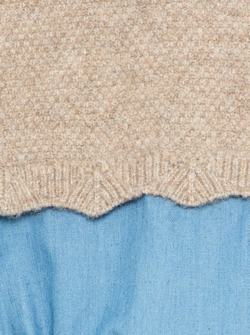 Pagliaccetto in maglia e denim - Kiabi