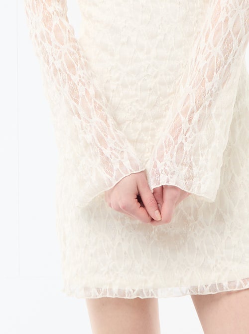Pagoda Sleeve Lace Dress - Kiabi